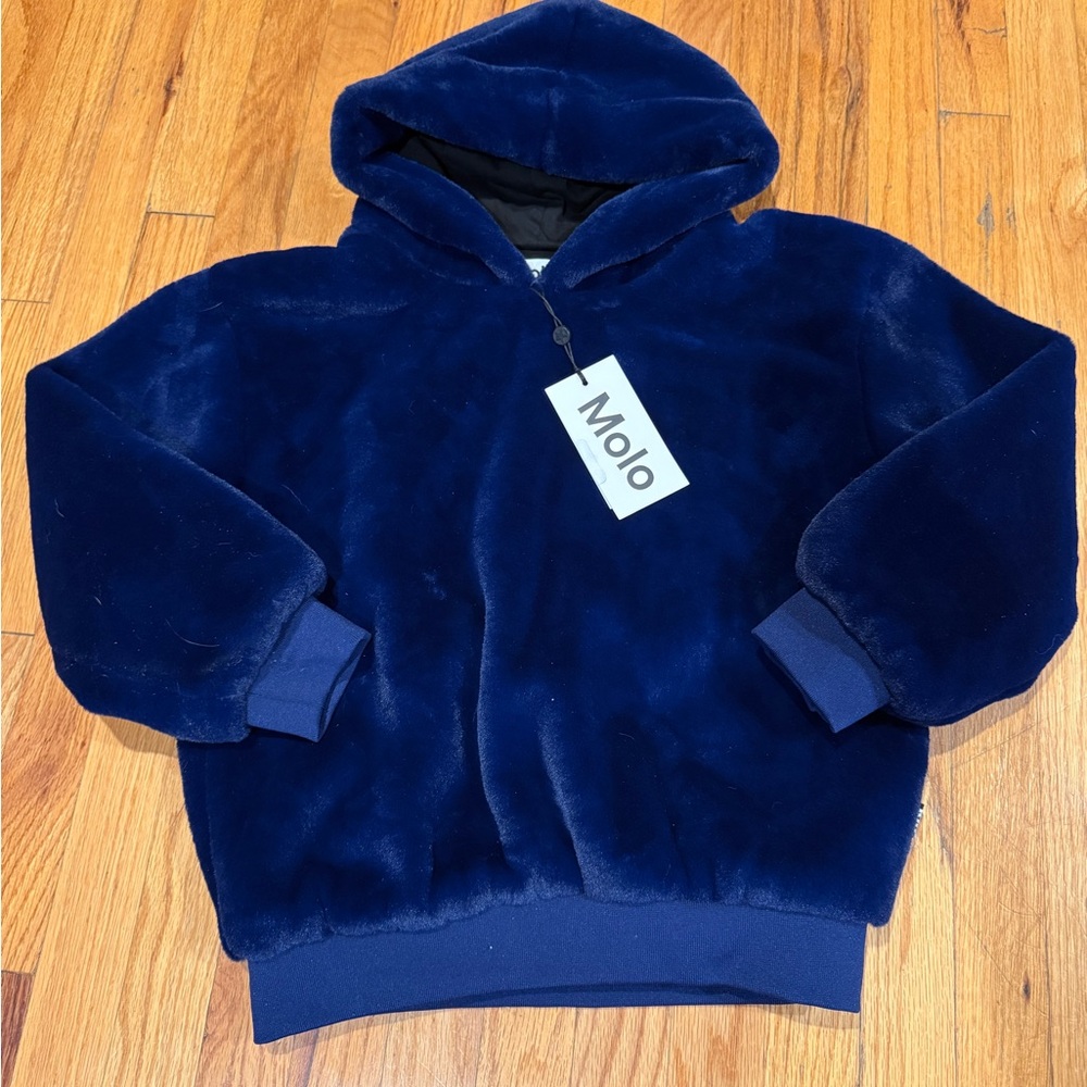 Molo Kids Deep Blue Fuzzy Hoodie
